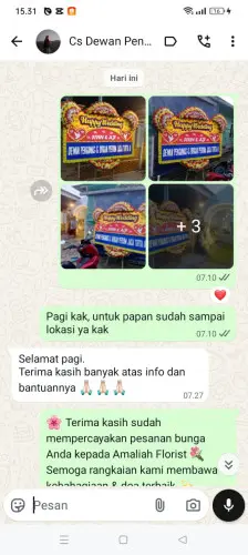 Testimonial Papan Bunga Pernikahan badur